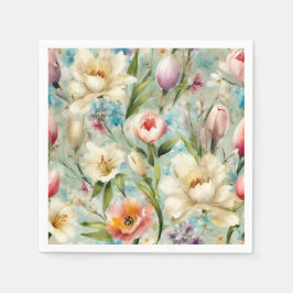 Servilleta De Papel Flores de primavera al estilo del impresionismo