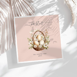 Servilleta De Papel Flores de primavera Pastel de huevos Feliz Pascua