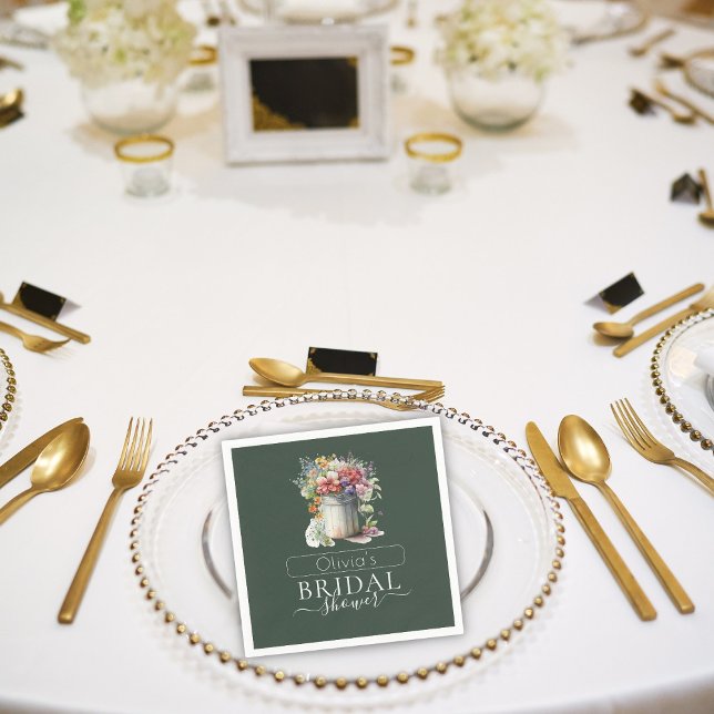 Servilleta De Papel Flores de primavera románticas Vase Bridal Shower (Subido por el creador)