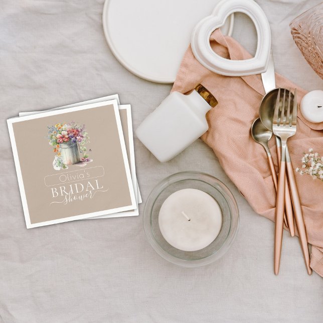 Servilleta De Papel Flores de primavera románticas Vase Bridal Shower (Subido por el creador)