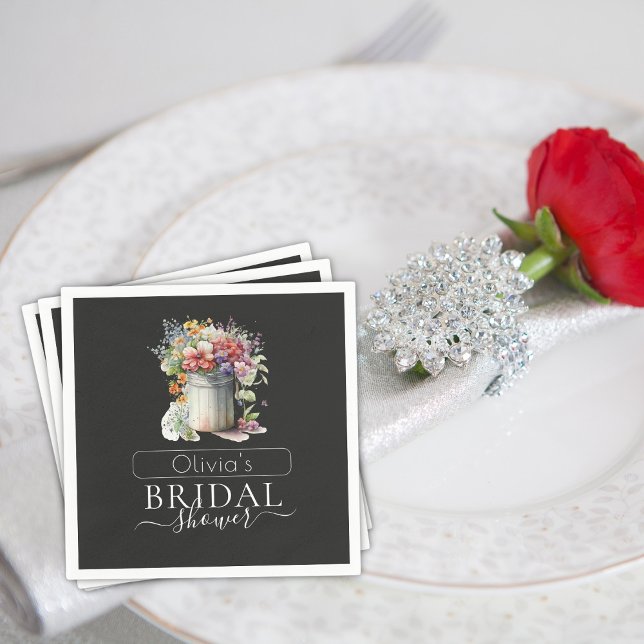 Servilleta De Papel Flores de primavera románticas Vase Bridal Shower (Subido por el creador)