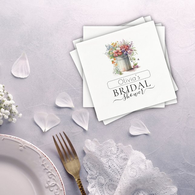 Servilleta De Papel Flores de primavera románticas Vase Bridal Shower (Subido por el creador)