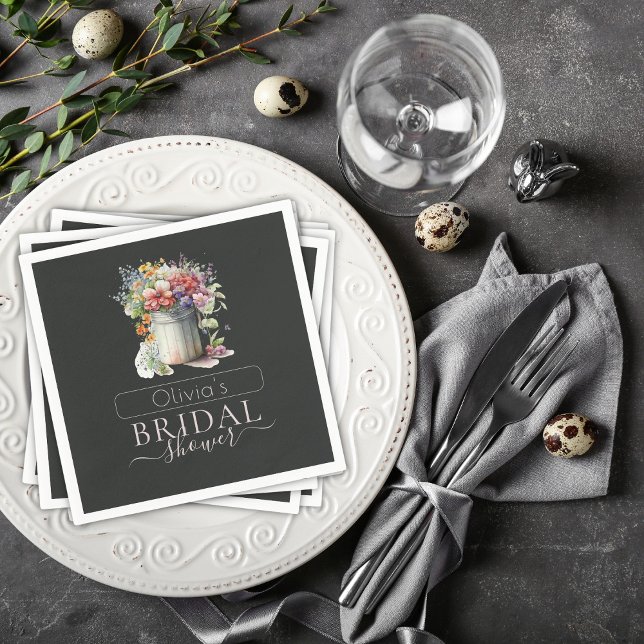 Servilleta De Papel Flores de primavera románticas Vase Bridal Shower (Subido por el creador)