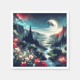 Servilleta De Papel Flores de río Fantasy Cute Moon