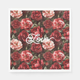 Servilleta De Papel Flores de Rosa Rosadas Rojas
