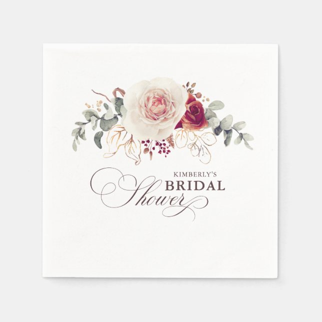 Servilleta De Papel Flores De Sombra Teresa Elegante Boho Cualquier Fi (Anverso)