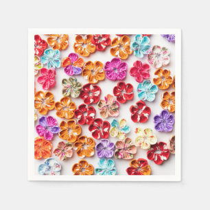 Servilleta De Papel Flores de tela de coser hechas a mano de primavera