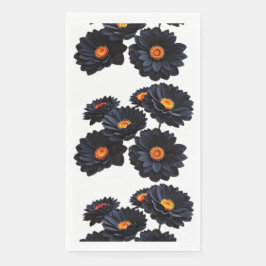 Servilleta De Papel Flores de terciopelo negro