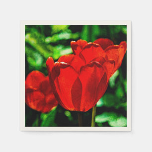 Servilleta De Papel Flores de tulipán rojas