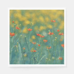 Servilleta De Papel Flores de verano (Campo floral) (Flores rojas)