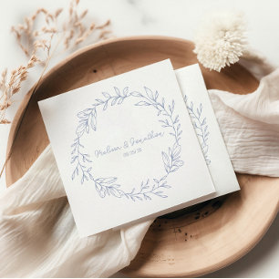 Servilleta De Papel Flores de Vinca Nupcias Boho Románticas