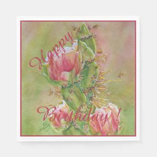 Servilleta De Papel Flores del desierto felices Fiestas