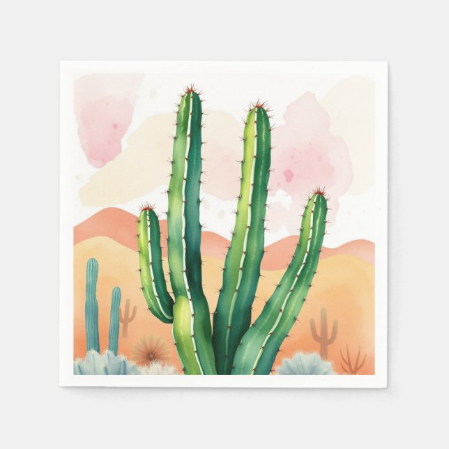 Servilleta De Papel Flores del desierto pintadas (Anverso)