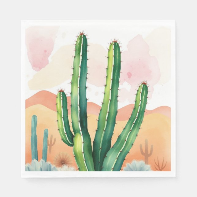 Servilleta De Papel Flores del desierto pintadas (Anverso)