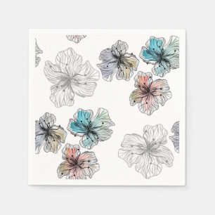 Servilleta De Papel Flores dibujadas sin rompecabezas abstractas como 