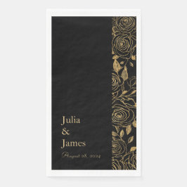 Servilleta De Papel Flores Doradas