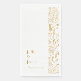 Servilleta De Papel Flores Doradas