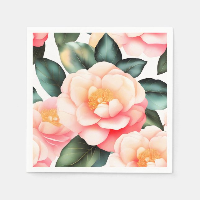 Servilleta De Papel Flores elegantes Camellia (Anverso)