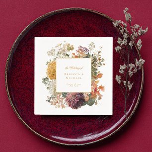 Servilleta De Papel Flores Elegantes de Otoño Follaje Boda Romántica