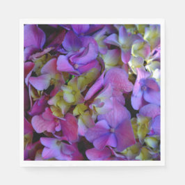 Servilleta De Papel Flores elegantes Magenta azul púrpura Hydrangeas
