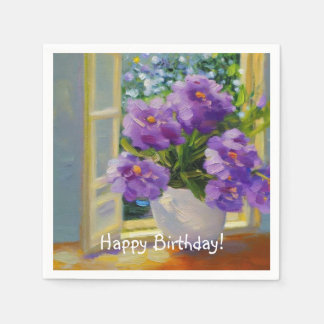 Servilleta De Papel Flores en la ventana