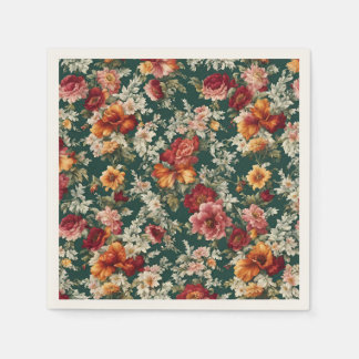 Servilleta De Papel Flores exquisitas y delicadas italianas con vegeta