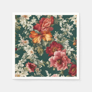 Servilleta De Papel Flores exquisitas y delicadas italianas con vegeta