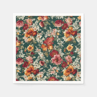 Servilleta De Papel Flores exquisitas y delicadas italianas con vegeta