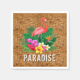 Servilleta De Papel Flores flamencas en el patrón de mimbre