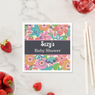 Servilleta De Papel Flores florales chica botánica ducha tropical para