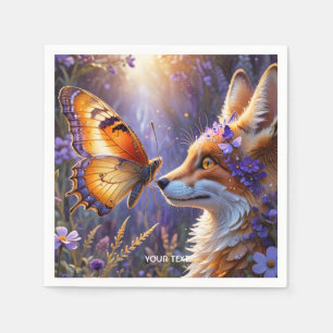 Servilleta De Papel Flores Fox Fantasy Cute Butterfly