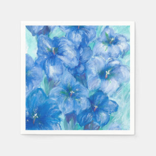 Servilleta De Papel Flores gentianas azules