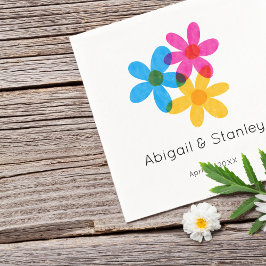 Servilleta De Papel Flores Hippie Brillantes y Negrita Boda Primaria