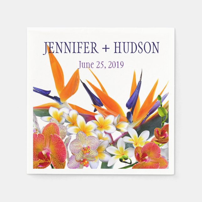 Servilleta De Papel Flores Joy-Tropicales en flor personalizada (Anverso)