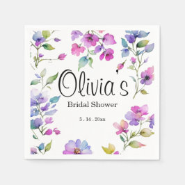 Servilleta De Papel Flores marinas de color púrpura elegante