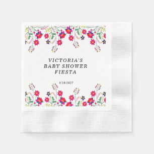 Servilleta De Papel Flores Mexicanas Fiesta de Baby Shower Papel Acuña