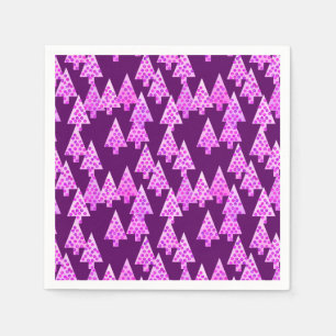 Servilleta De Papel Flores modernas árboles de Navidad - amethyst mora