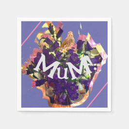 Servilleta De Papel Flores moradas