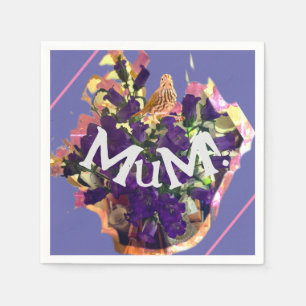 Servilleta De Papel Flores moradas