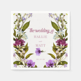 Servilleta De Papel Flores moradas rosadas | Boda en flor