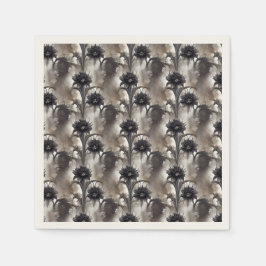 Servilleta De Papel Flores negras de estilo gótico