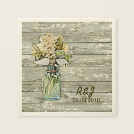 Servilleta De Papel flores occidentales vintage boda de tarrino de alb