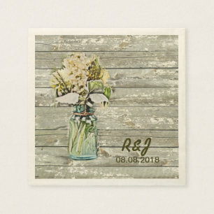 Servilleta De Papel flores occidentales vintage boda de tarrino de alb