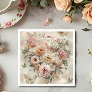 Servilleta De Papel Flores para la Fiesta del Té de Galentines de Blus