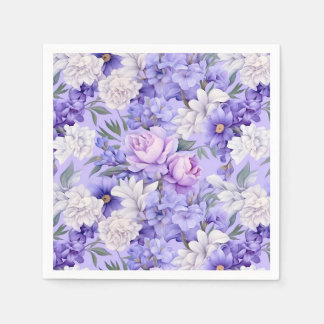 Servilleta De Papel Flores púrpuras de luz romántica