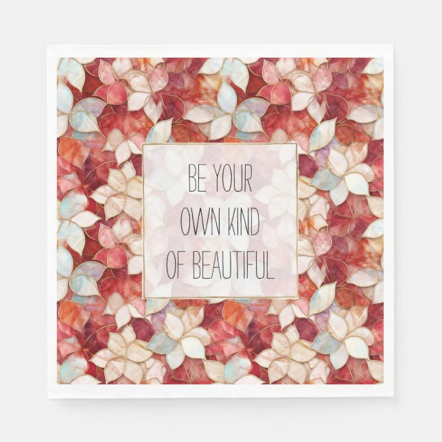 Servilleta De Papel Flores Red Pearl Peach (Anverso)