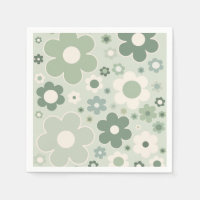 Flores Retro Sage Green Abstract Floral