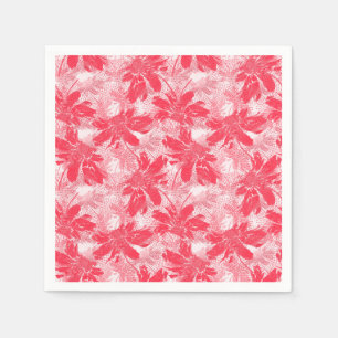 Servilleta De Papel Flores rojas en blanco.