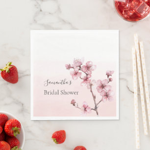 Servilleta De Papel Flores Románticas de Cerezo Rosado para Despedida