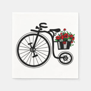 Servilleta De Papel Flores románticas Ropa de bicicleta Color o texto 